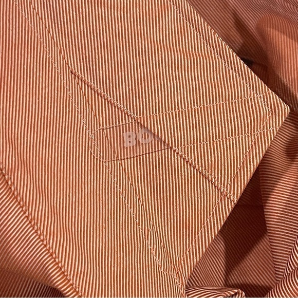 HUGO BOSS NWT Men’s Sharp Fit Easy Iron Button-Down Shirt Dark Orange SZ XL(17) - Picture 15 of 15